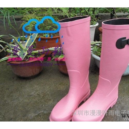 外貿(mào)出口女款雨靴 粉色大愛 公主雨鞋 天然橡膠 防滑耐磨 批發(fā)