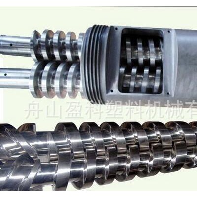 CPVC管材錐雙螺桿料筒，舟山螺桿盈科塑料機械有限公司專業(yè)制造