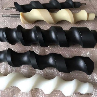銘澤廠家供應(yīng)黑色PA6尼龍塑膠輸送螺桿、尼龍進瓶螺旋桿 螺旋推瓶器