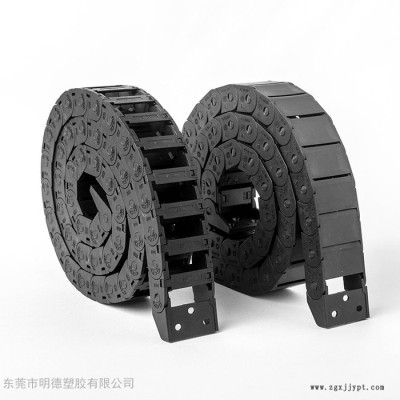 汕頭市10*10工程塑料直銷機械手鏈條VBD01橋式不開坦克鏈10系列PA6材料明德塑膠15*18mm 拖鏈機器護(hù)線管槽