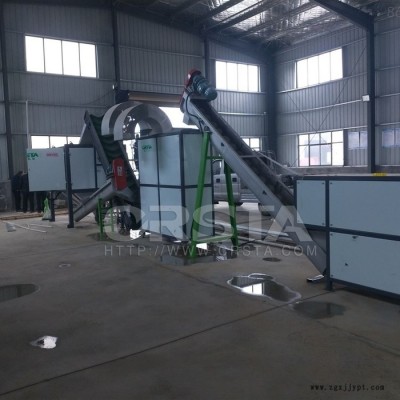 柯達機械PET廢塑可樂瓶回收機，可樂瓶垃圾廢料脫標清洗造粒機