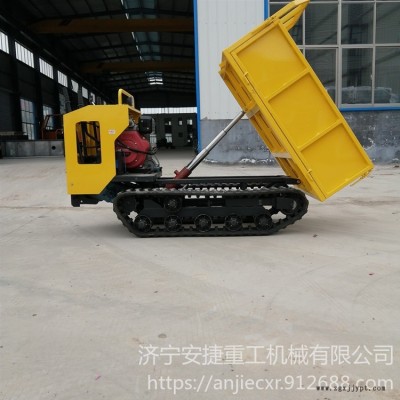 松軟草地用履帶運輸車 手扶式履帶車 1噸手推橡膠履帶轉運車