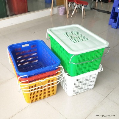 益樂塑料筐批發(fā) 水果服裝框 收納箱 長方形蔬菜筐 儲物箱 快遞分揀收納籃