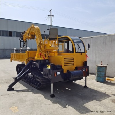 濟寧久征履帶隨車抓木機 6噸橡膠履帶山區(qū)用拉木頭平板隨車抓 jz多功能爬山虎車載抓機