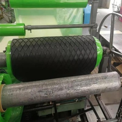 RT12mm滾筒包膠 煤礦傳動滾筒包膠菱形面板