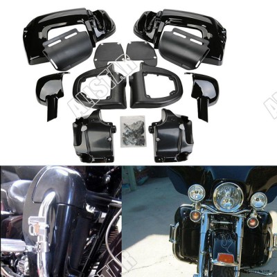 哈雷路王 街道 公路滑翔保護杠護腿護罩工具箱儲物箱前保險架保護