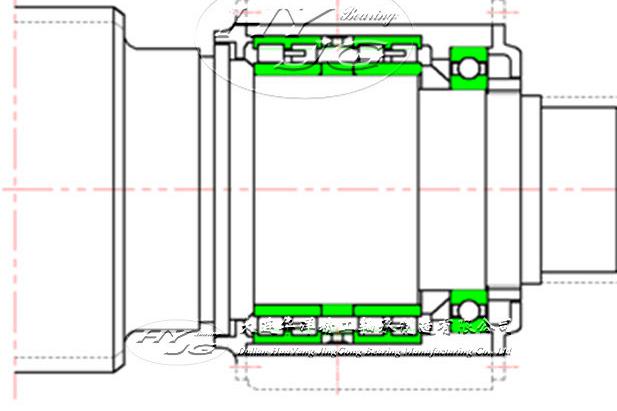 工作輥驅(qū)動(dòng)端軸承裝置（深溝球軸承+四列圓柱滾子軸承