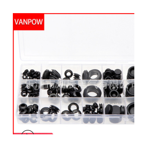 150pcs盒裝橡膠護(hù)線環(huán) 單面護(hù)線圈密封圈+標(biāo)簽 防水O型橡膠圈