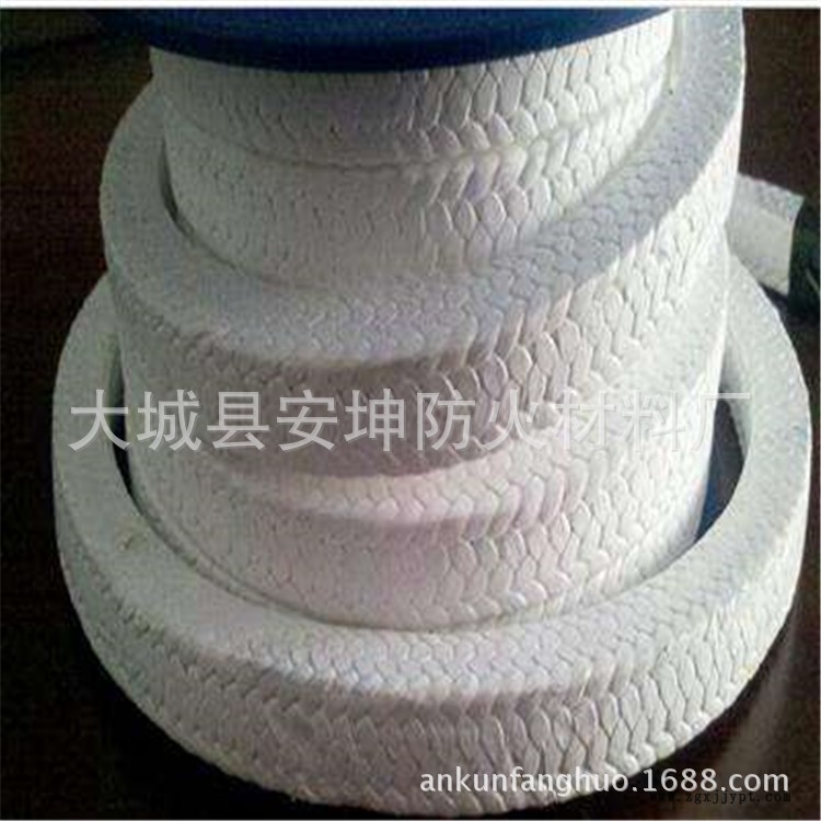 供應山東魯陽黑色四氟盤根黑色聚四氟乙烯石墨膨體盤根耐高溫防腐示例圖4