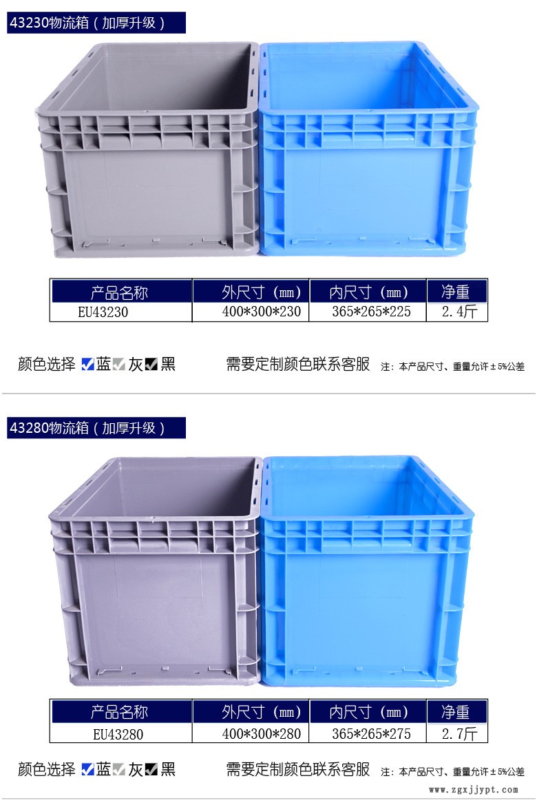 廠家EU64280物流箱 塑料儲(chǔ)物箱汽車零部件存放箱 防靜電周轉(zhuǎn)箱示例圖6