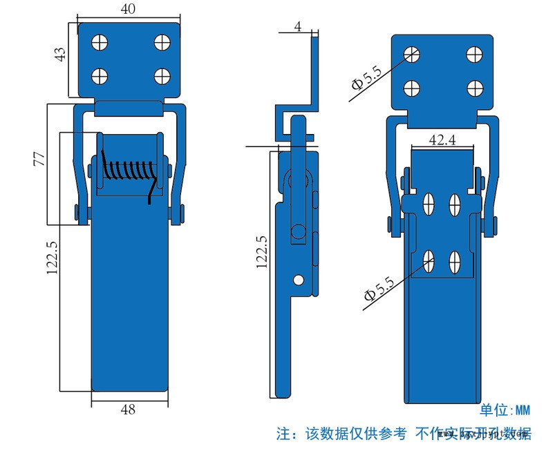 NRH/納匯貨車箱鎖扣重型儲物箱鎖扣五金工業(yè)機(jī)械彈簧鐵質(zhì)重型搭扣示例圖2