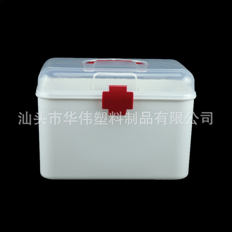 廠直銷塑料藥箱手提醫(yī)用箱長(zhǎng)方形大號(hào)藥箱健康扶貧藥箱雙層藥箱示例圖5