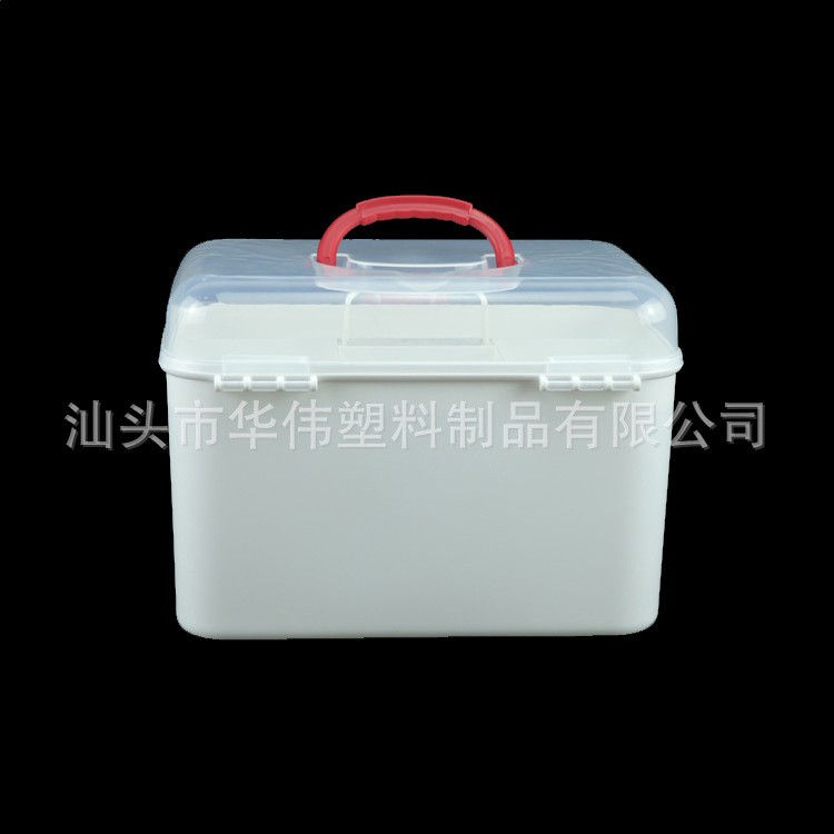 廠直銷塑料藥箱手提醫(yī)用箱長(zhǎng)方形大號(hào)藥箱健康扶貧藥箱雙層藥箱示例圖2