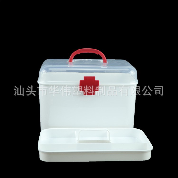廠直銷塑料藥箱手提醫(yī)用箱長(zhǎng)方形大號(hào)藥箱健康扶貧藥箱雙層藥箱示例圖4