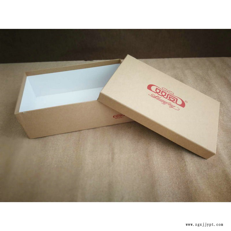 定制批發(fā)牛卡紙印刷 覆膜 精美包裝盒 雙鳳天地蓋禮品布鞋盒示例圖5