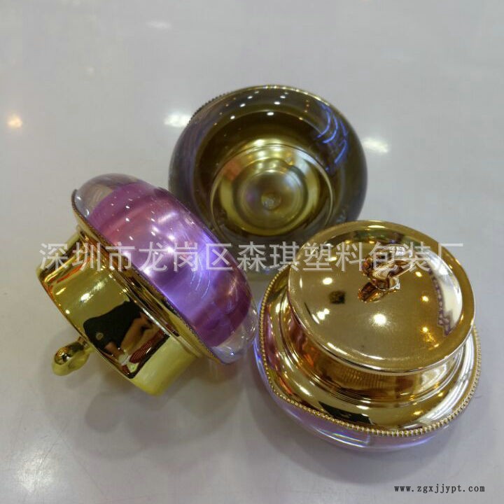 供應5克10克亞克力皇冠膏霜瓶 面霜瓶 小樣分裝瓶 塑料化妝品包材示例圖3