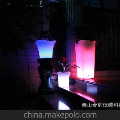 長(zhǎng)方形花盆 高740mm七彩花盆 遙控變色發(fā)光花盆 創(chuàng)意花盆園林花盆