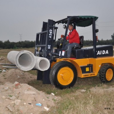 1廠家供應 實心輪胎 支持定做 山東凱大CPCY-30 后轉向四驅越野叉車質量保障