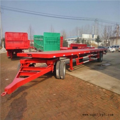 廠家加工定做全掛車(chē)/半掛車(chē)價(jià)格表 13米不外漏輪胎低平板半掛車(chē)