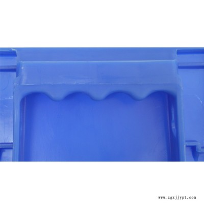 5號B款塑料周轉(zhuǎn)箱餐具消毒箱/生鮮配送箱/塑料周轉(zhuǎn)箱/周轉(zhuǎn)箱加工定制廠家　藍(lán)色加厚加蓋子塑料周轉(zhuǎn)箱儲物箱