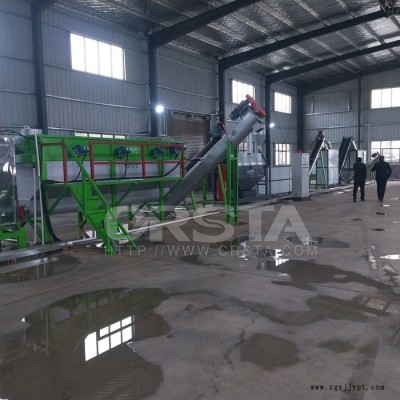 天津日雜花丙塑料瓶回收生產(chǎn)線，PP廢舊牛奶瓶回收處置利用機