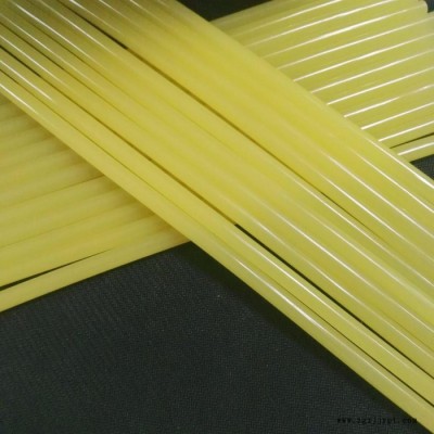 東莞有供應(yīng)黃色、低粘度熱熔膠條，東莞鷹飛直銷工藝品、塑膠絲花熱熔膠棒