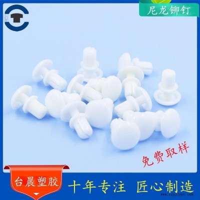 東莞臺晨  廠家直銷 尼龍鉚釘 塑膠鉚釘 R型鉚釘 PA66材質(zhì) 十年專注塑膠緊固件行業(yè)