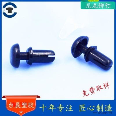 東莞臺晨 開模可定制 尼龍鉚釘 塑膠PA66材質(zhì) 子母鉚釘 R頭形狀