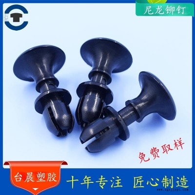 東莞臺晨  塑膠鉚釘 尼龍材質(zhì) PA66 平頭車載鉚釘 應(yīng)用于汽車零部件
