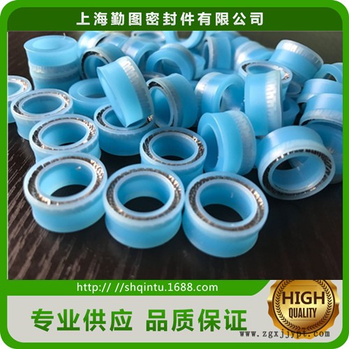 藍(lán)色UPE泛塞封 耐磨損軸用密封圈 彈簧旋轉(zhuǎn)泛塞封密封圈