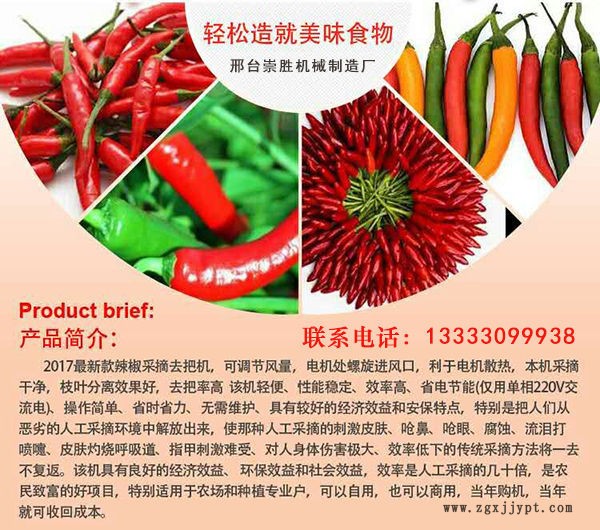 供應(yīng)優(yōu)質(zhì)新款辣椒采摘機(jī) 朝天椒采摘機(jī) 辣椒機(jī)械手示例圖2